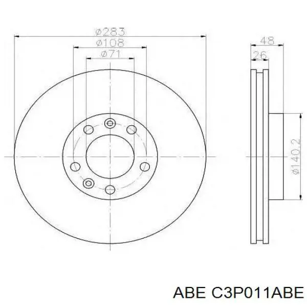 Диск гальмівний передній ABE C3P011ABE