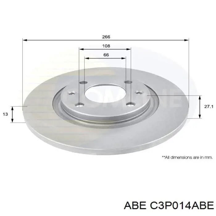 Диск гальмівний передній ABE C3P014ABE