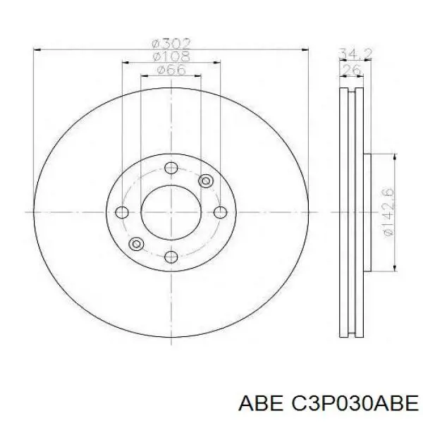 Гальмівні диски передні C3P030ABE ABE