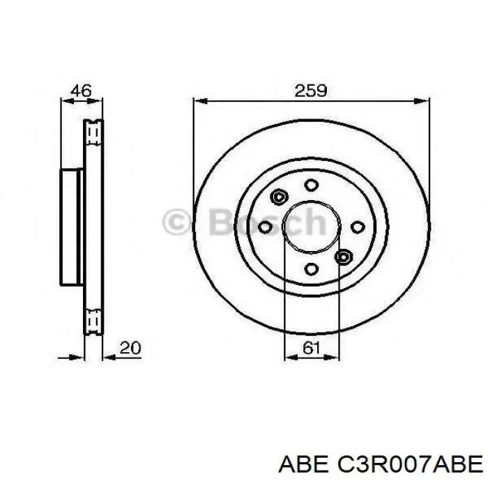 C3R007ABE ABE диск гальмівний передній