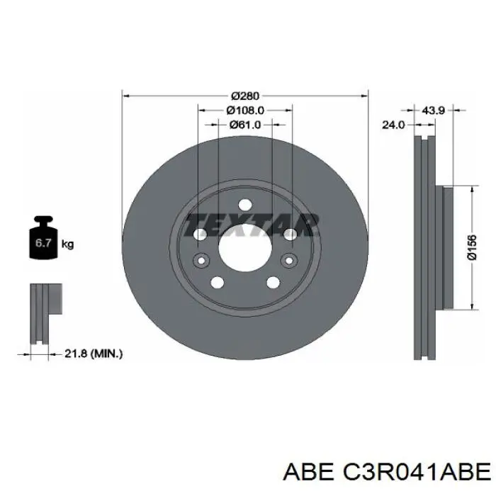 Гальмівні диски передні C3R041ABE ABE