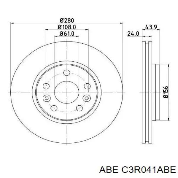 Диск гальмівний передній ABE C3R041ABE