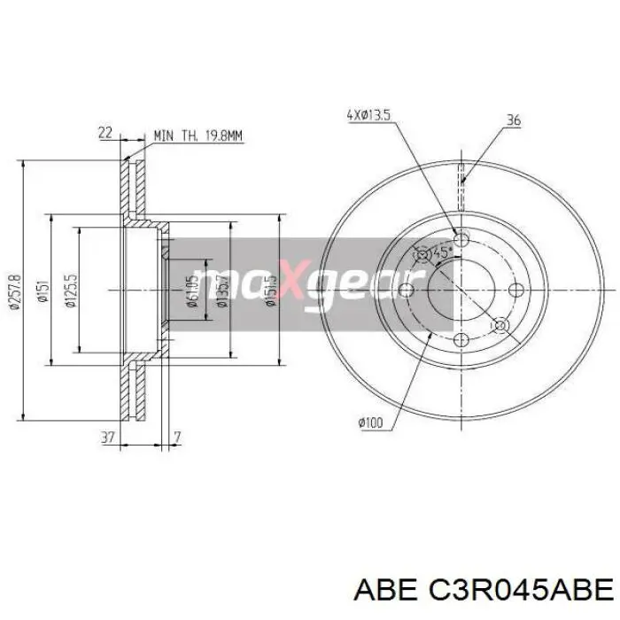 Гальмівні диски передні C3R045ABE ABE