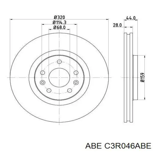 Диск гальмівний передній ABE C3R046ABE