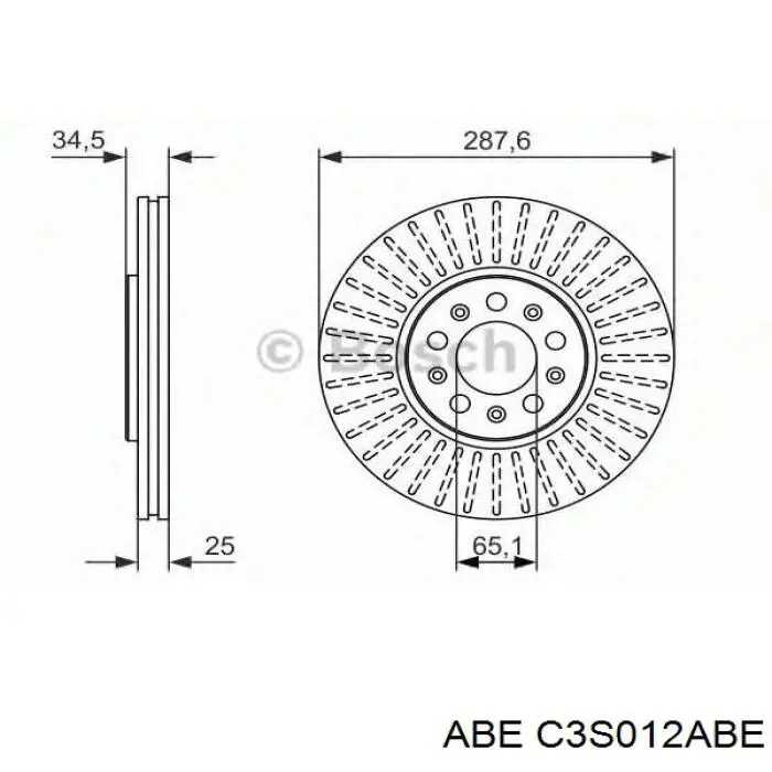 C3S012ABE ABE Ремкомплект передніх гальм