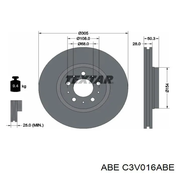 Гальмівні диски передні C3V016ABE ABE
