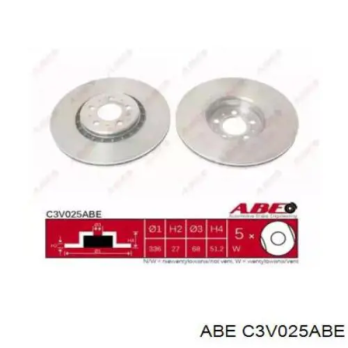 C3V025ABE ABE диск гальмівний передній