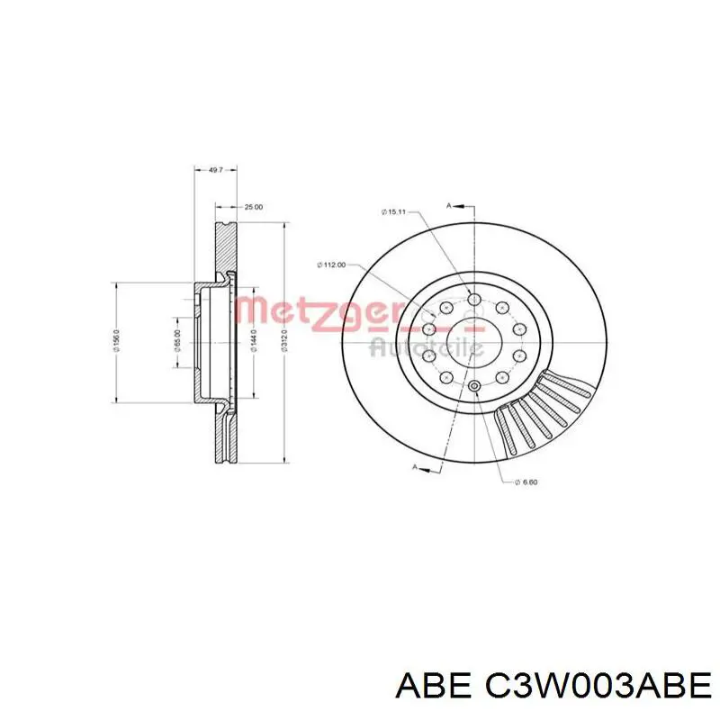 Гальмівні диски передні C3W003ABE ABE