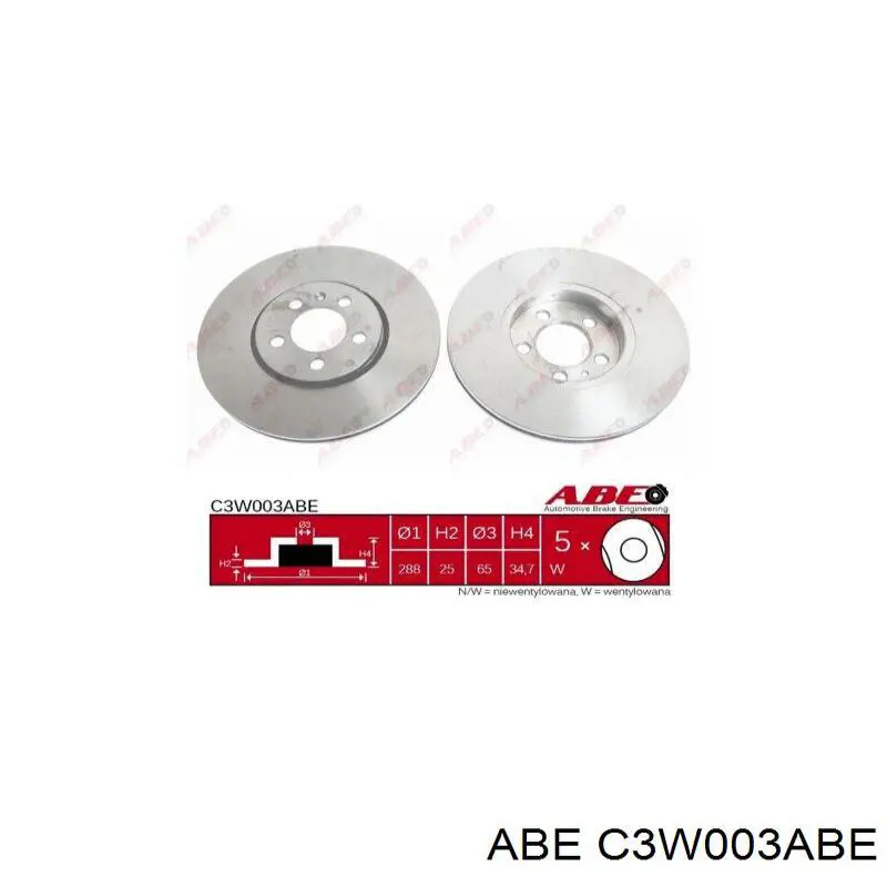 C3W003ABE ABE диск гальмівний передній