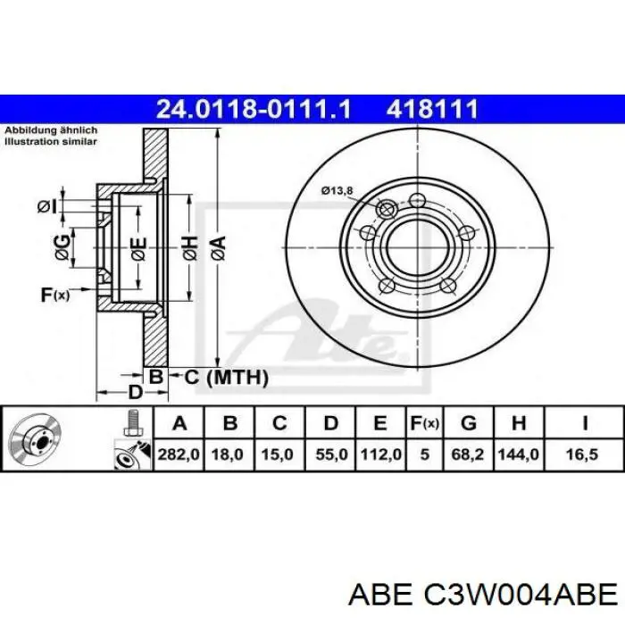 Гальмівні диски передні C3W004ABE ABE