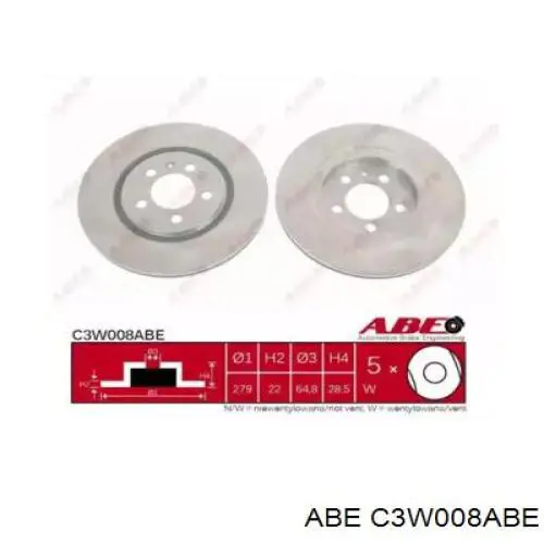 C3W008ABE ABE диск гальмівний передній