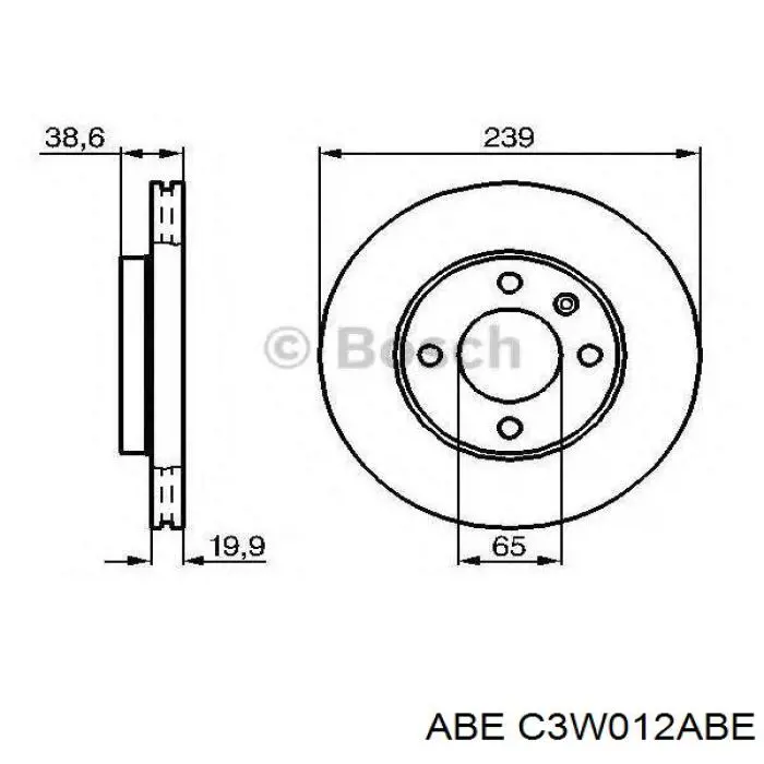 Диск гальмівний передній ABE C3W012ABE