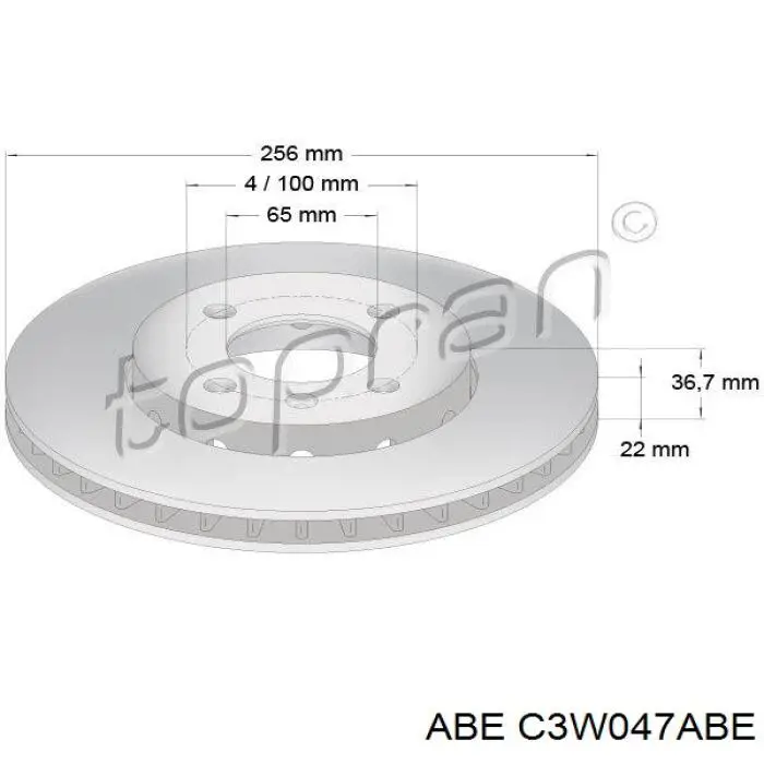 Диск переднього гальма ABE C3W047ABE ціна, від 25.30 USD