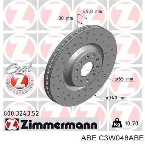 Гальмівні диски передні C3W048ABE ABE