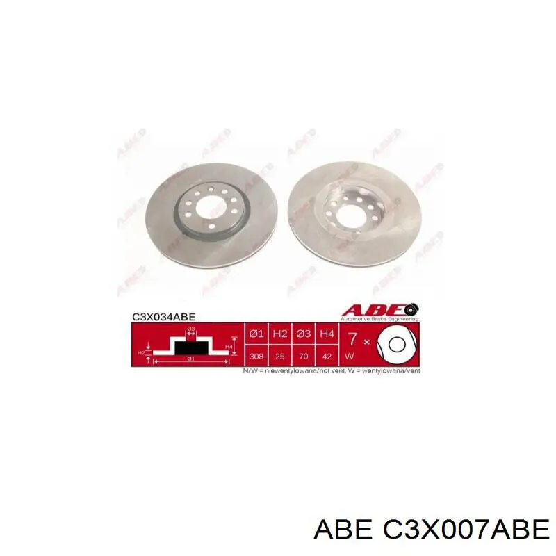 Гальмівні диски передні C3X007ABE ABE