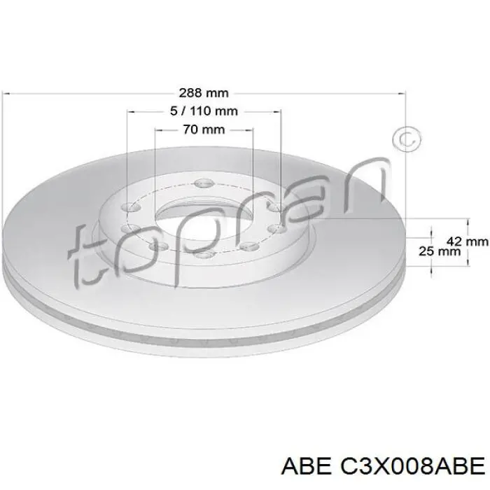 Диск гальмівний передній C3X008ABE ABE