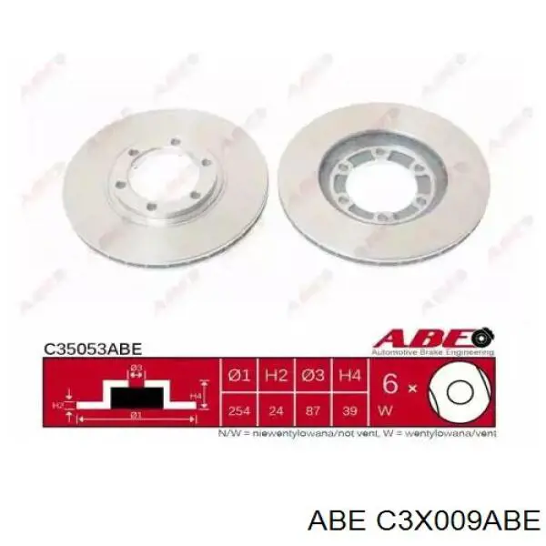 Диск гальмівний передній ABE C3X009ABE