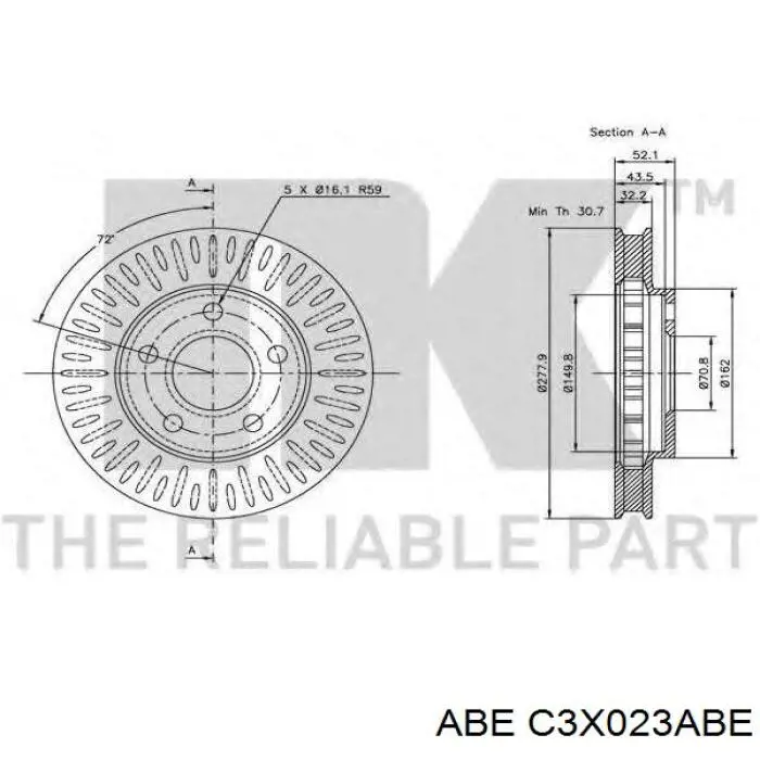 Диск переднього гальма Opel 18021359 ціна, від 33.97 USD