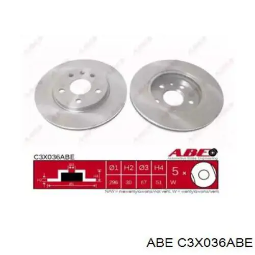 Диск гальмівний передній C3X036ABE ABE