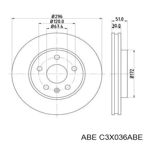 Гальмівні диски передні C3X036ABE ABE