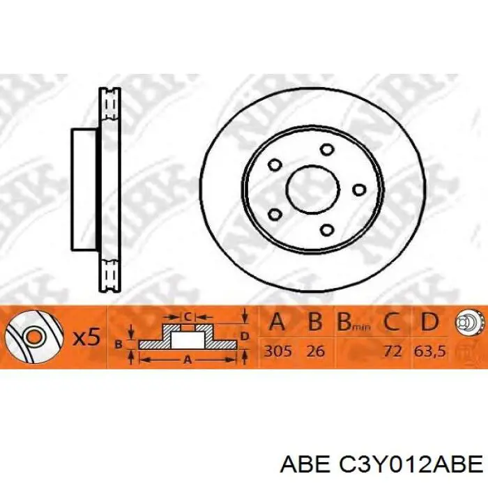 C3Y012ABE ABE Гальмо дискове переднє