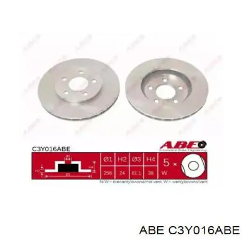 Диск переднього гальма ABE C3Y016ABE ціна, від 29.51 USD