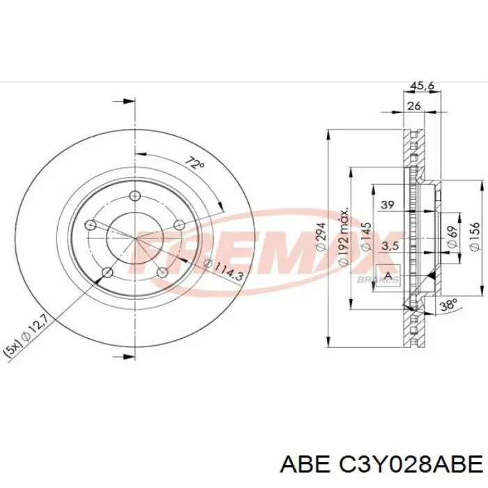 Гальмівні диски передні C3Y028ABE ABE