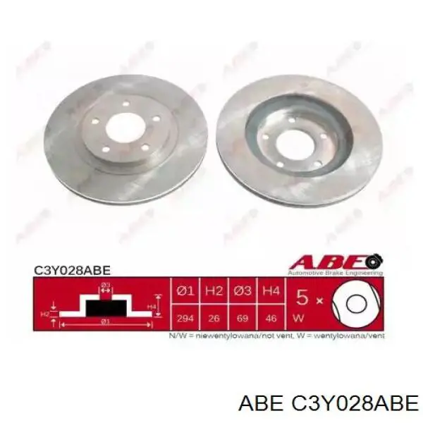C3Y028ABE ABE диск гальмівний передній
