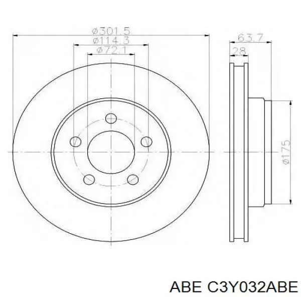 Гальмівні диски передні C3Y032ABE ABE