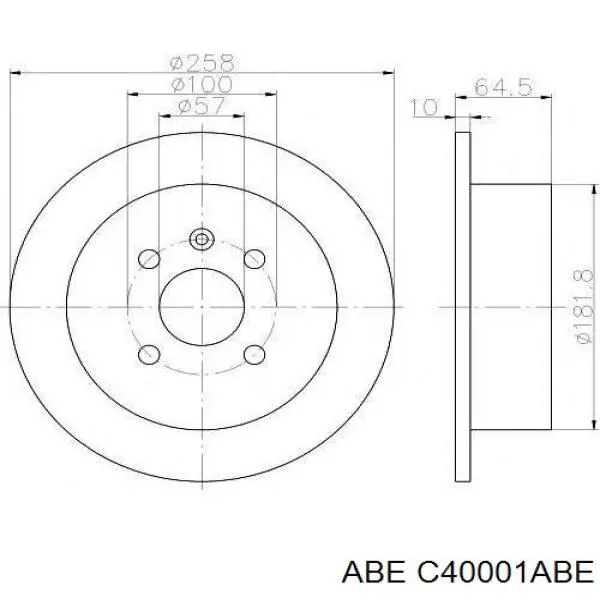 C40001ABE ABE диск гальмівний задній