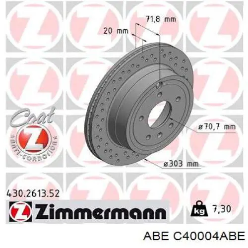 Купити C40004ABE ABE Диск заднього гальма