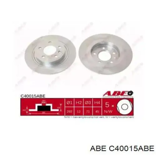 Гальмівні диски C40015ABE ABE