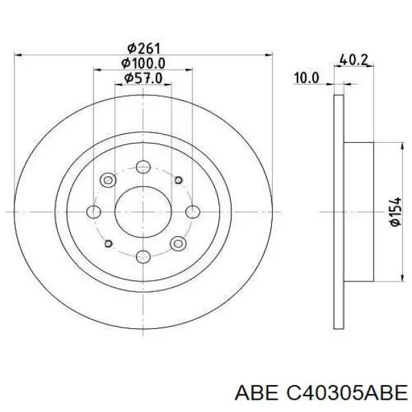 Диск гальмівний задній ABE C40305ABE