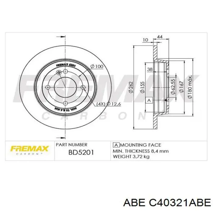 Гальмівні диски C40321ABE ABE