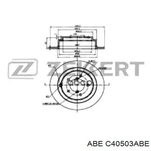 Купити C40503ABE ABE Диск заднього гальма