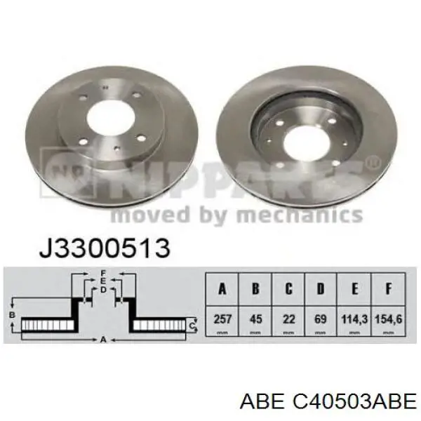 Гальмівні диски C40503ABE ABE