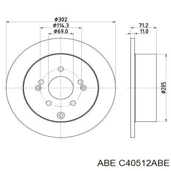 Диск гальмівний задній ABE C40512ABE