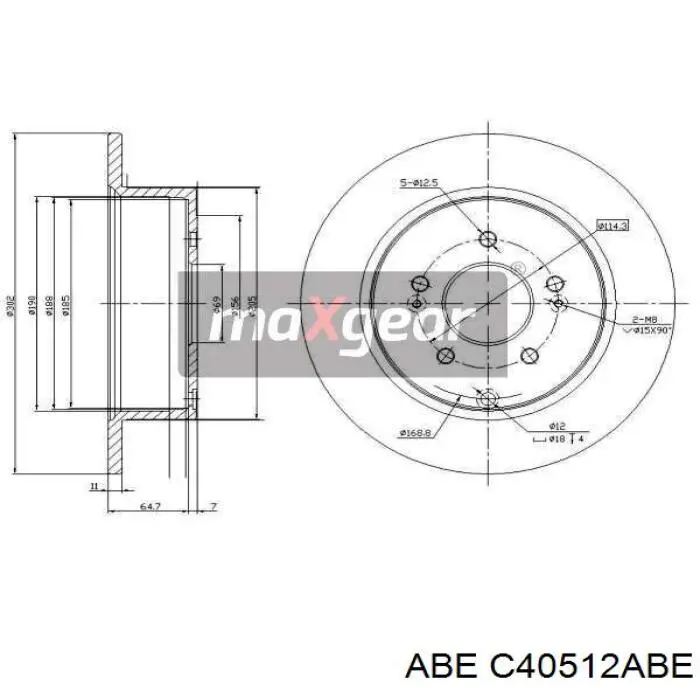 C40512ABE ABE диск гальмівний задній