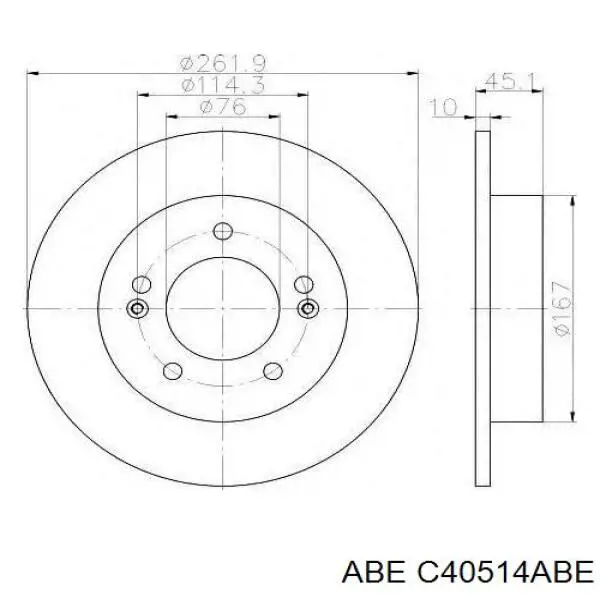 Купити C40514ABE ABE Диск заднього гальма