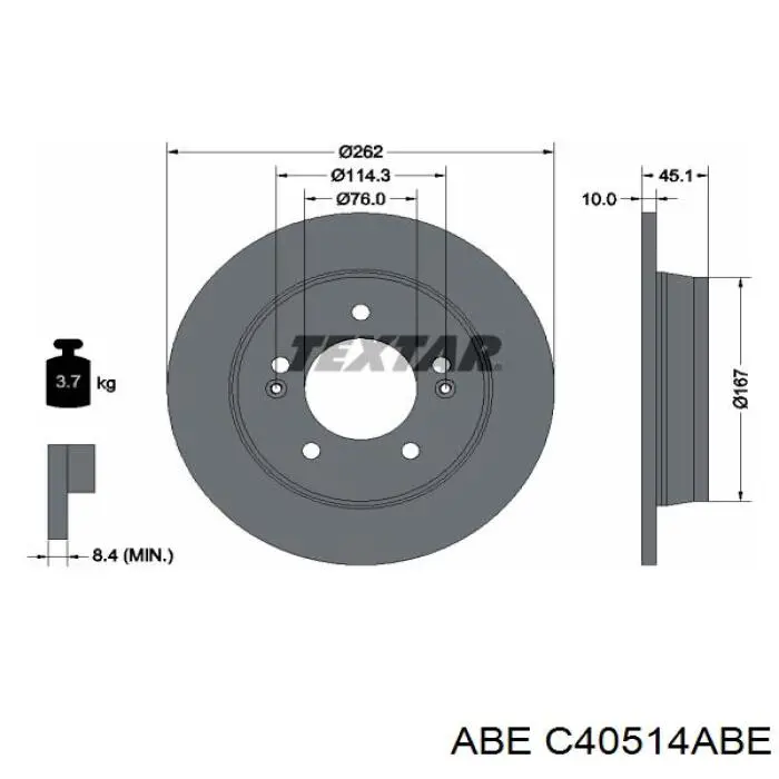 Купити C40514ABE ABE Диск заднього гальма