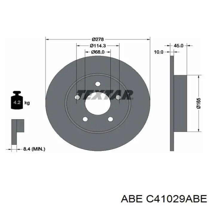 C41029ABE ABE диск гальмівний задній