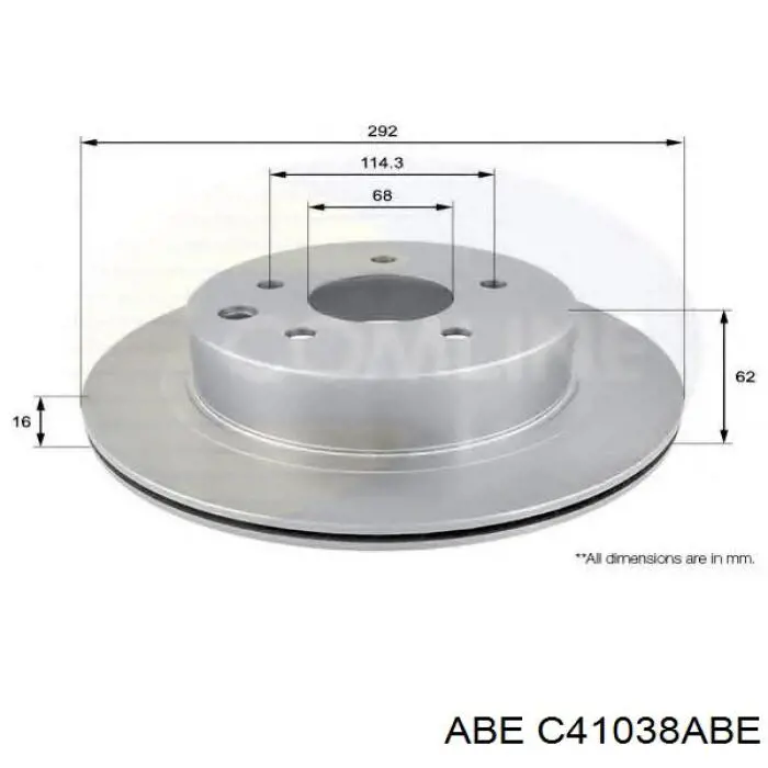 Купити C41038ABE ABE Диск заднього гальма