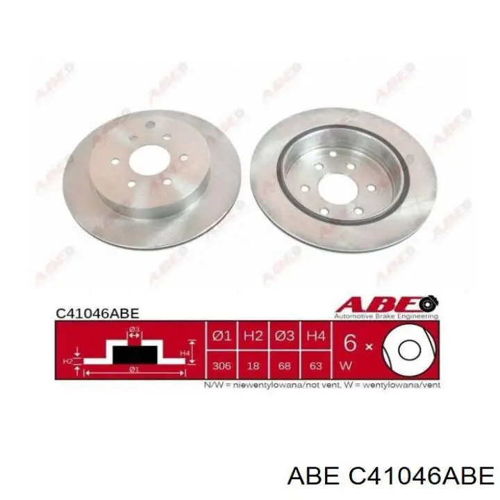 Гальмівні диски C41046ABE ABE