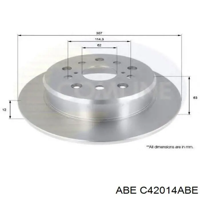 Диск гальмівний задній ABE C42014ABE
