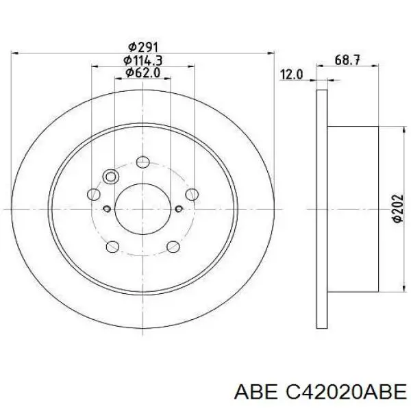 Диск гальмівний задній ABE C42020ABE