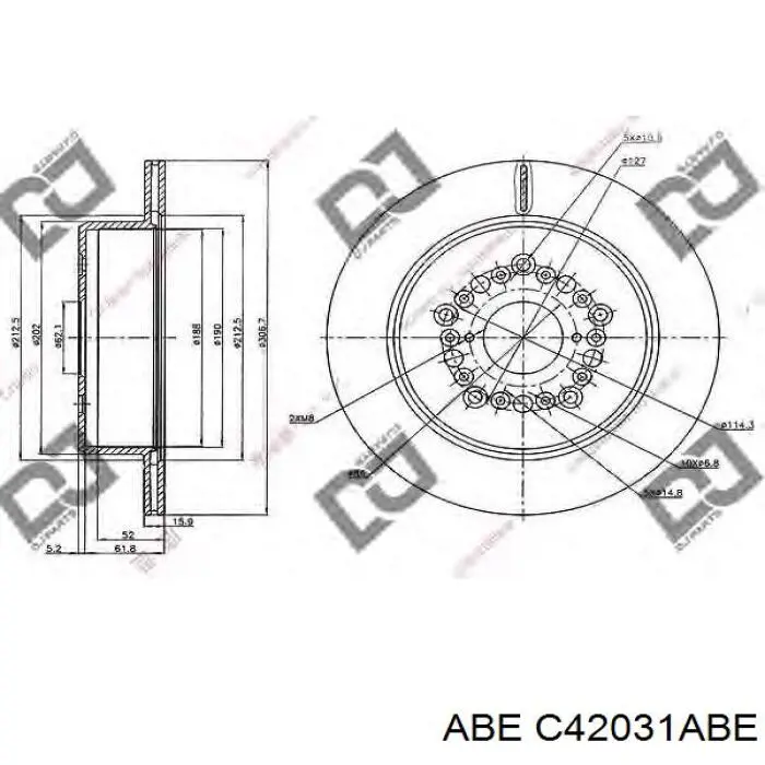 Диск гальмівний задній ABE C42031ABE