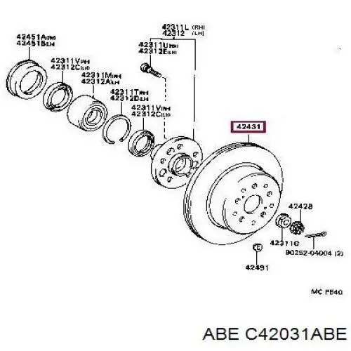 Купити C42031ABE ABE Диск заднього гальма