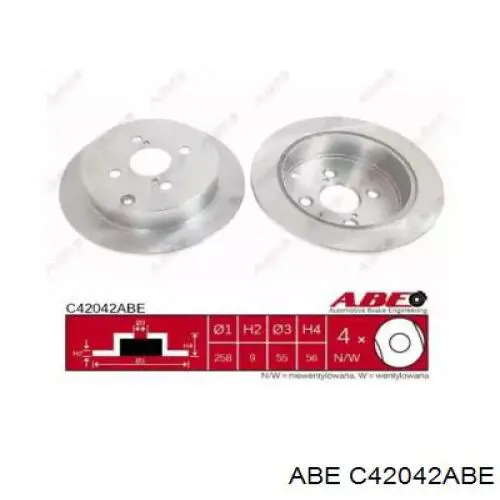 Купити C42042ABE ABE Диск заднього гальма