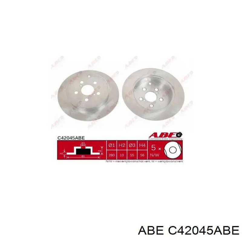 Купити C42045ABE ABE Диск заднього гальма