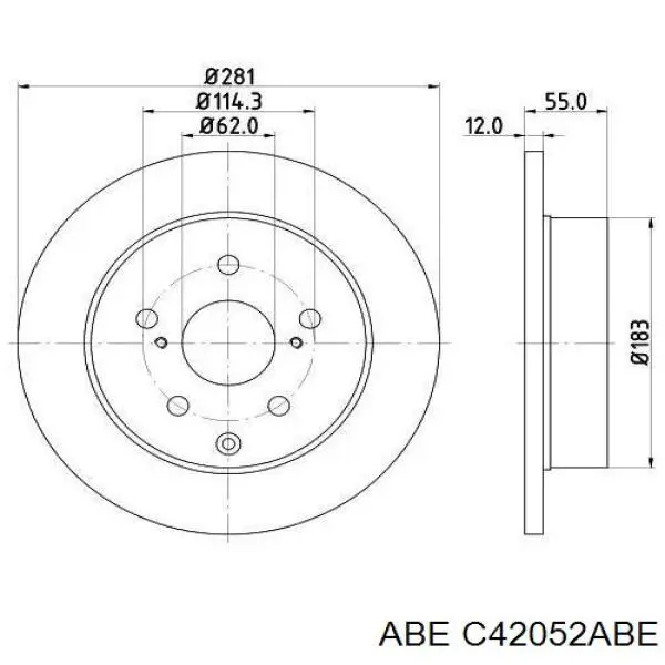 Задні дискові гальма ABE C42052ABE ціна, від 26.97 USD